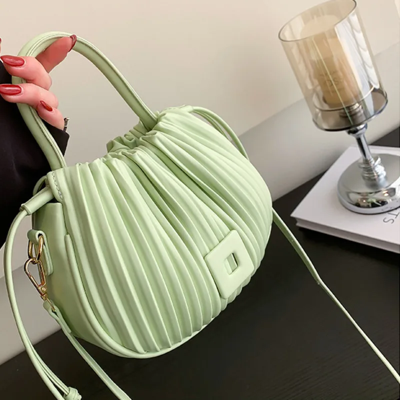 Single Hand-held for Handbag Shoulder Bag Woman Pleated Multicolored High-quality Messenger Versatile Luxury Crossbody Classic