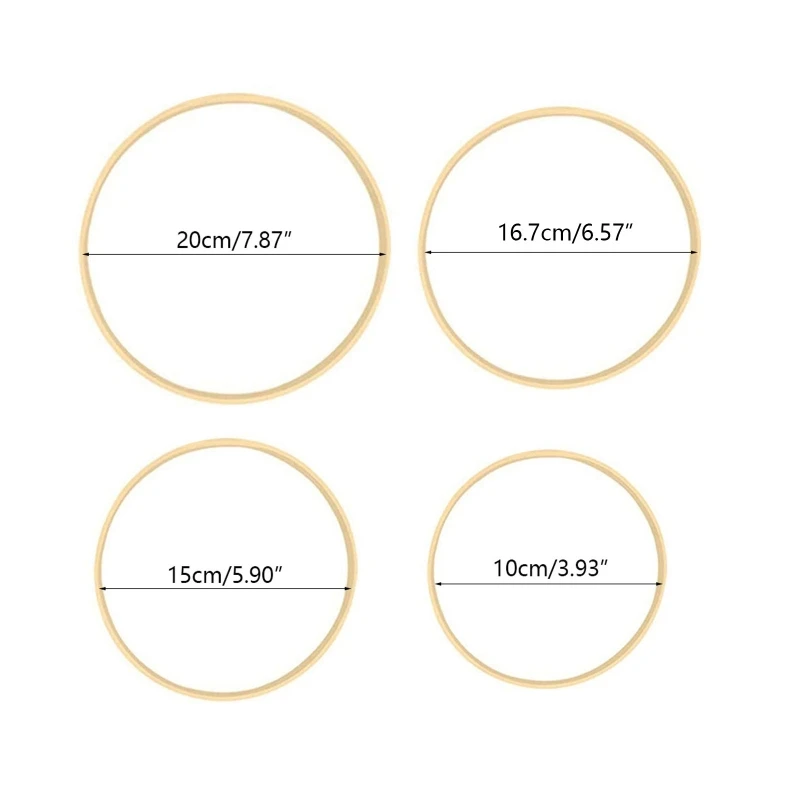 10/15/18/20cm Macrame Bamboo Hoop Craft Ring Circle for DIY Wedding Wreath Decoration Dreamcatcher Drop Shipping 6