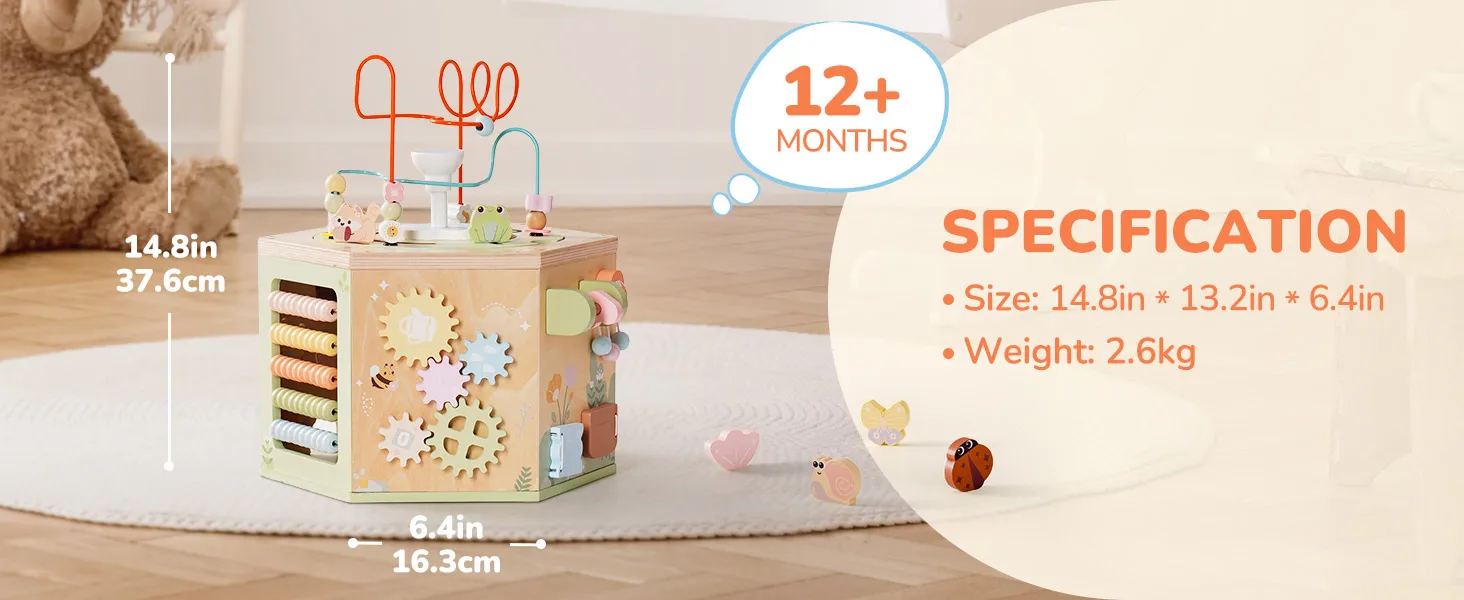 Wooden Montessori Activity Cube