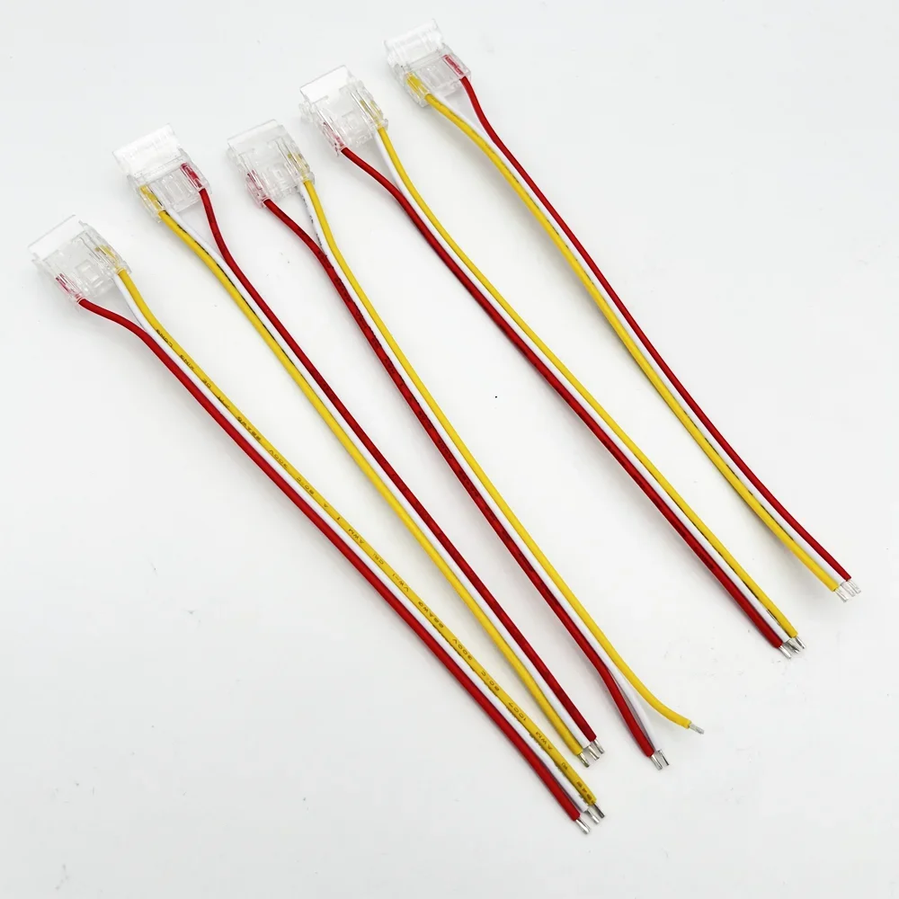 10PCS 3Pin CCT COB LED Strip Connector Free Welding L Shape LED Corner 10mm No Dark for COB Strip Light Fixed Clamps Mini Buckle