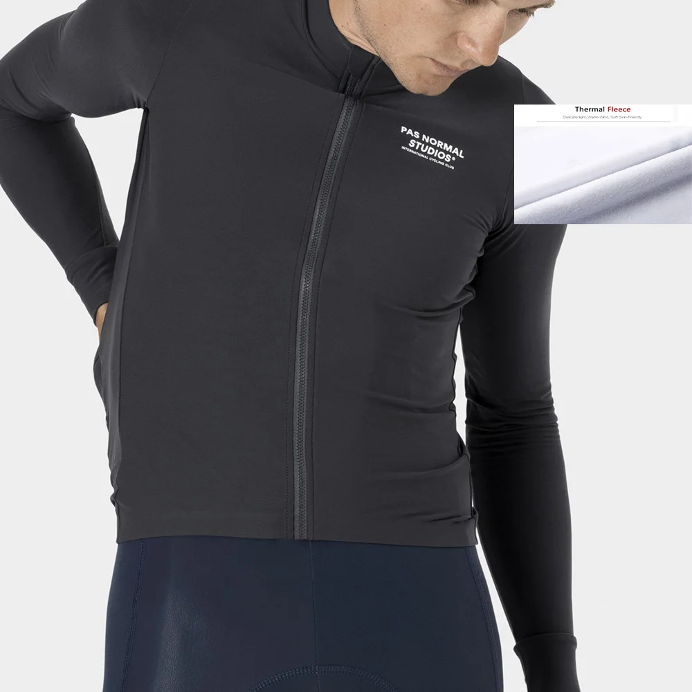 

Winter PNS Bike Smooth Fabric Team Thermal Fleece Bike Cycling Jersey Men's Shirts Bicycle Long Sleeve Sportswear Breathable