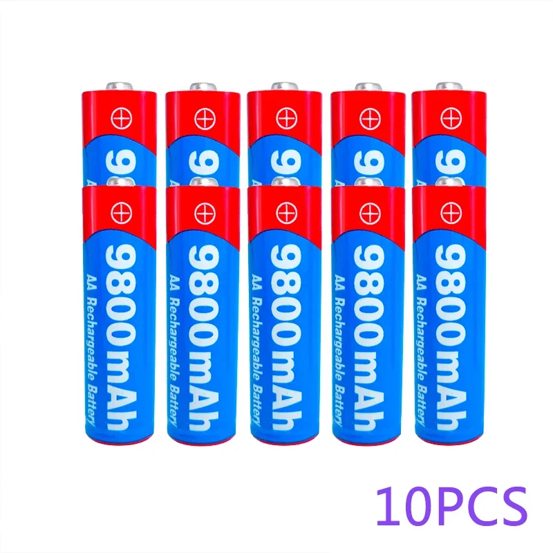 100% Original New AA rechargeable 1.5V 9800mAh Battery for led light toy Camera Microphone