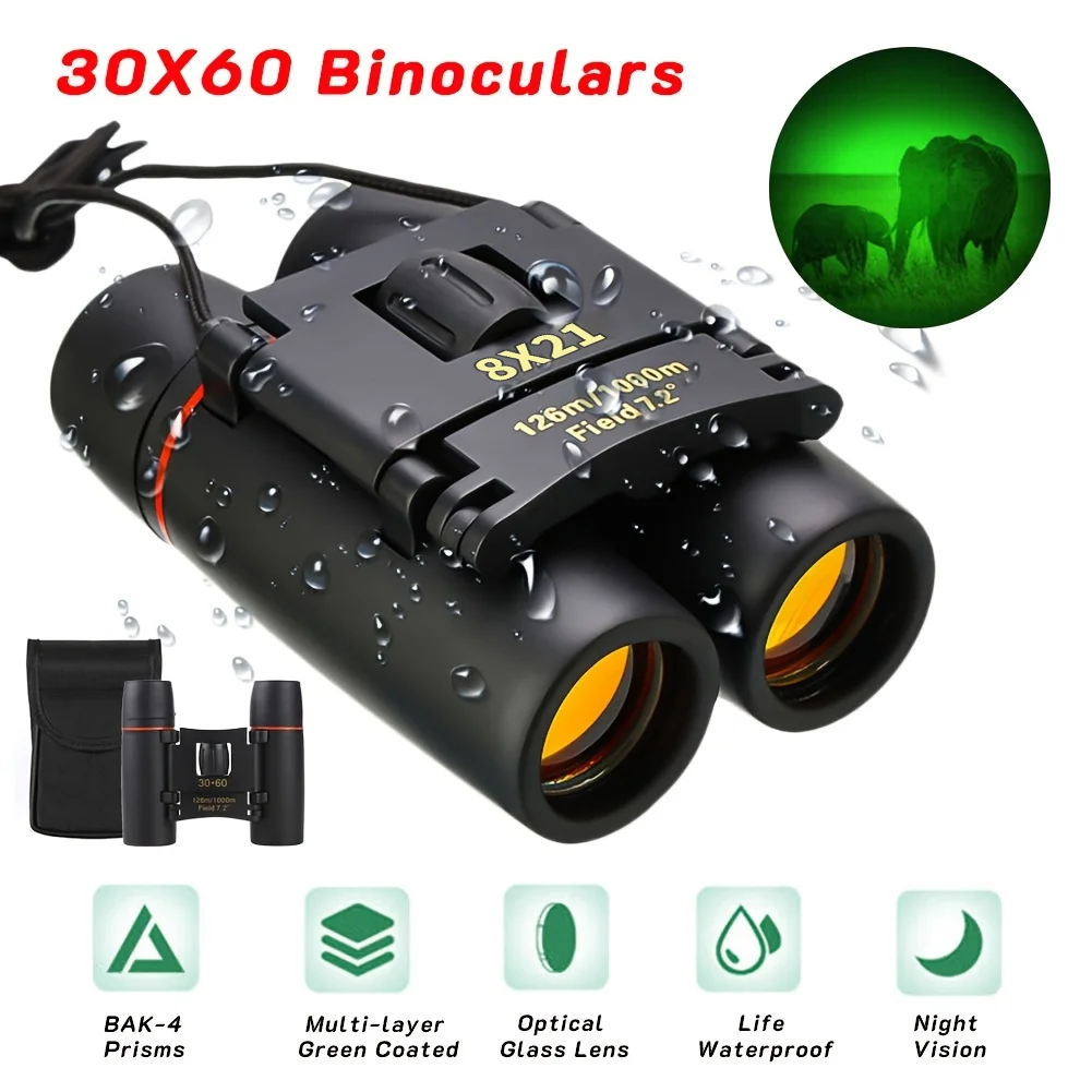MINI 8X21 Binoculars HD IPX4 Waterproof FMC Coating Portable Collapsible Telescope For Concert Hunting Sports Competitions 4