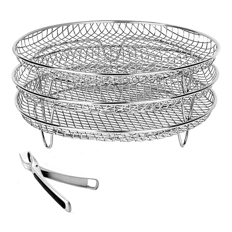 

Air Fryer Rack Three Stackable Rack For Gowise Phillips USA Cozyna Ninjia Airfryer