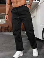 2024 Amazon Summer New Men's Work Pants European and American Independent Station Drawstring Multi Pocket Casual Pants 1