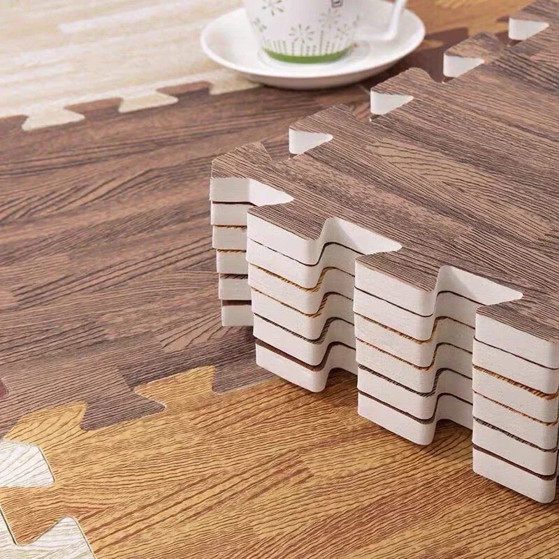 Baby Puzzle Mats 30x30cm Foam Play Mats Rug Baby Game Mat Baby Activity Gym Puzzle Mat Wood Grain Floor Mat Kids Carpet Play Mat