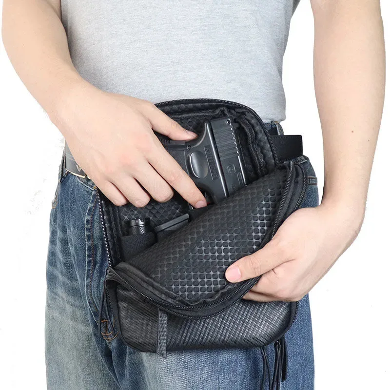 Tactical Concealed Gun Carry Bag Handgun Mag Shoulder Bag Fanny Pack Hunting Waist Pocket Soft Protection Pistol Gun Case 3
