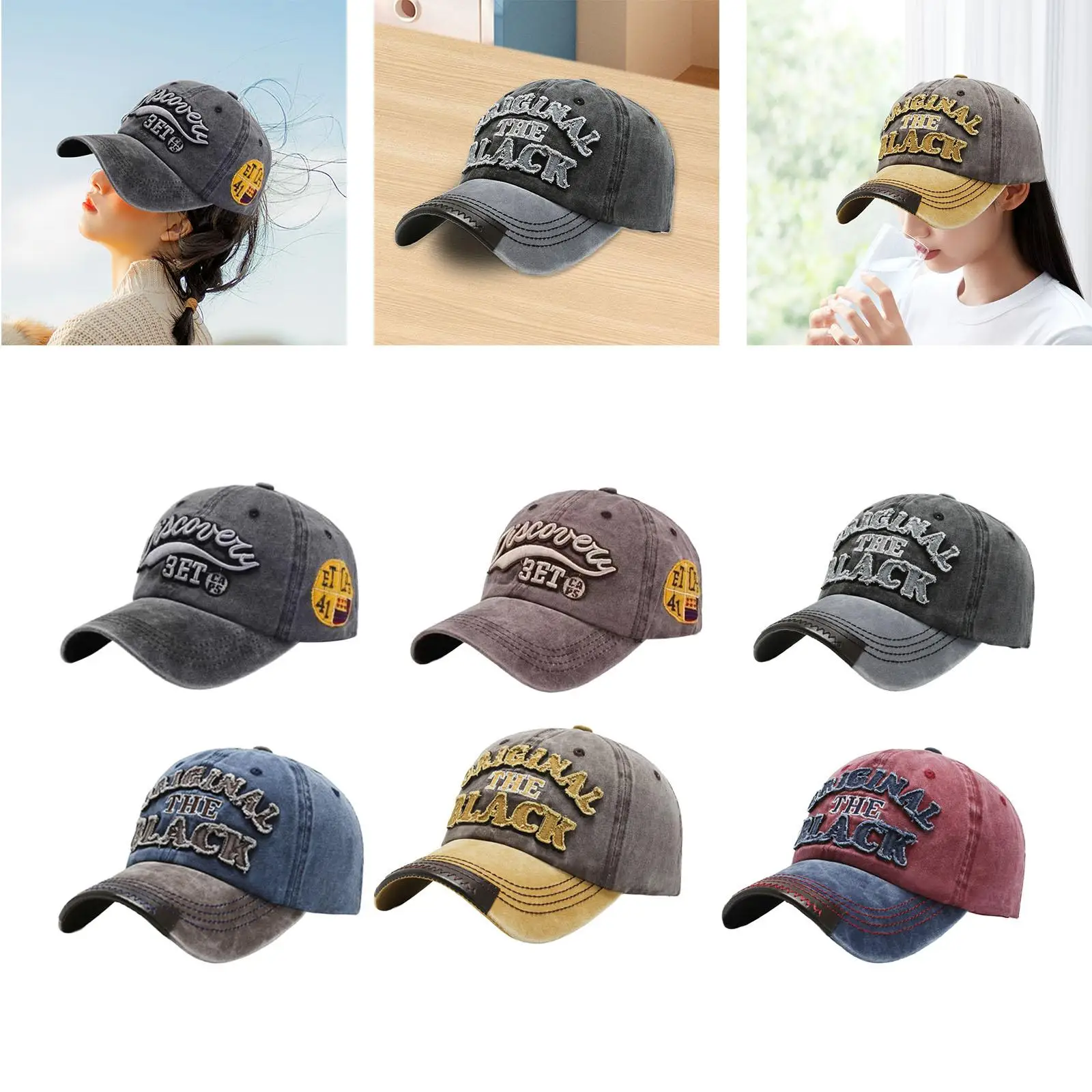 Baseball Hat Men Women Letter Embroidery Fashionable Summer Sun Visor Hat Baseball Cap for Park Running Backpacking Travel Beach