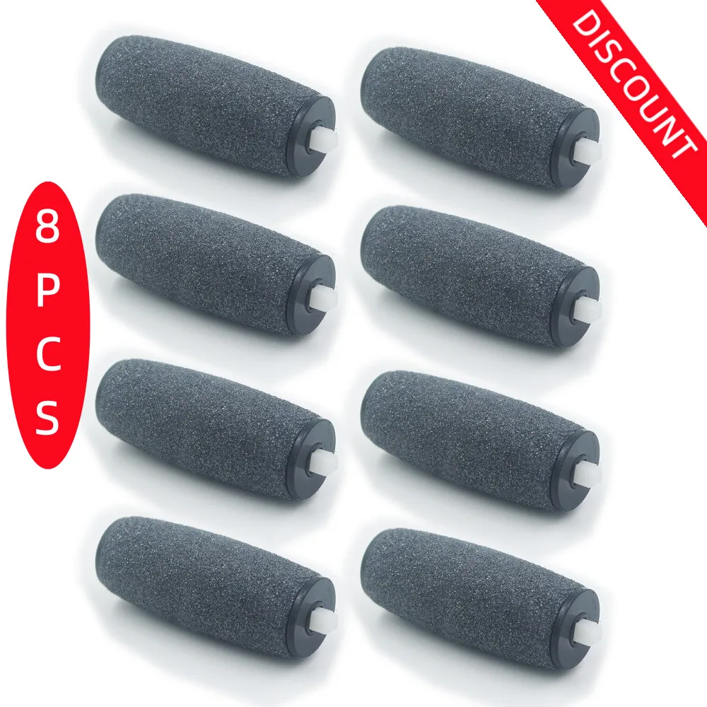 8pcs Replacement Roller Heads for S choll Velvet Smooth Amope Express Pedi Skin Remover Foot Care Foot Top Quality Free shipping