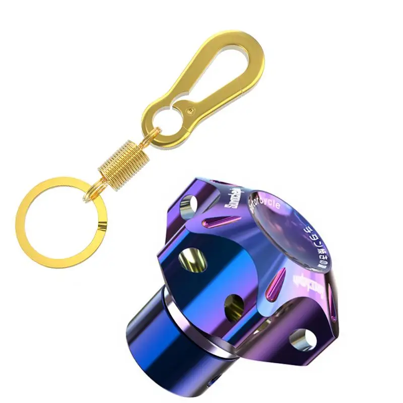 Motorcycle Key Head General CNC Modified Burnt Titanium Key  Head Racing Boat Hexagonal Burnt Titanium Key Head Key Chain titanium carabiner key chain holder