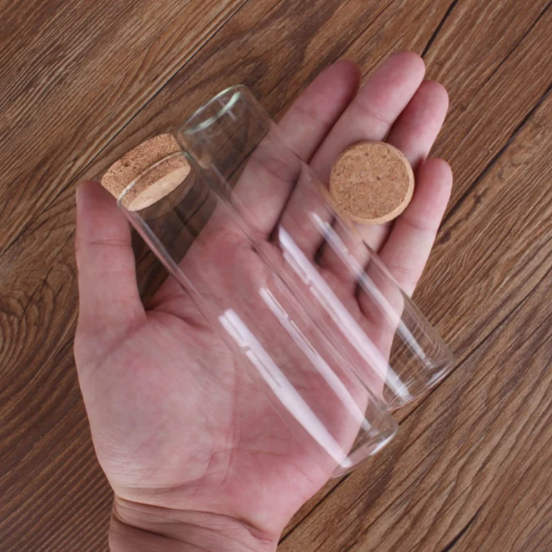 40pcs/lot 22*120mm 30ml Transparent Clear Bottles With Cork Stopper Food Grade Glass Vials Jars Storage Bottles Test Tube Jars