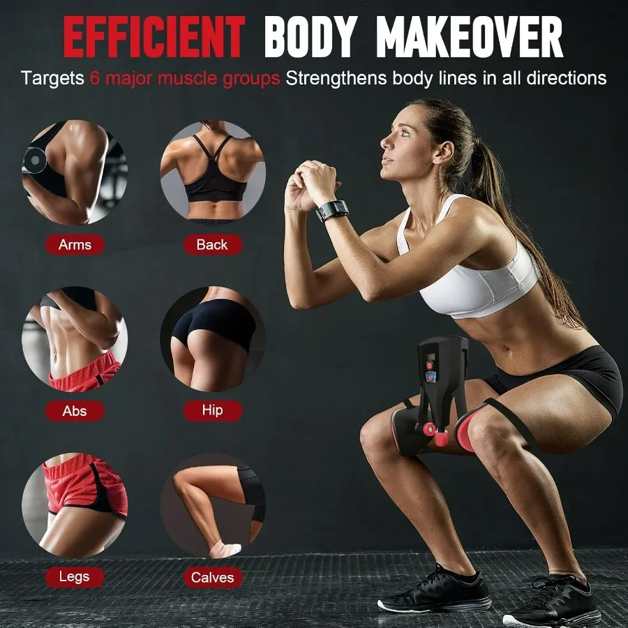 Thigh Master Kegel Exerciser with Cordless Ball,0-132 lbs Adjustable Resistance,Pelvic Floor Exercise Devices,Hip Trainer Leg Tr