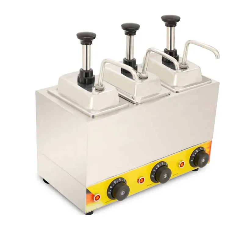 Sauce Warmer Chocolate Warming Machine Stainless Steel Electric Soy Jam Heater Filling Machine 3 Bottles 220V 2