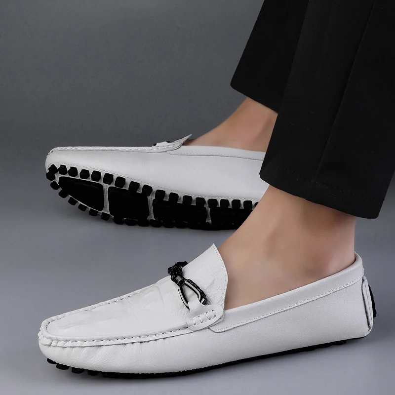 

Men High Quality Leather Loafers Men Casual Outdoor Shoes Moccasins Slip on Men Business Shoes Male Driving Shoes Bean Shoes