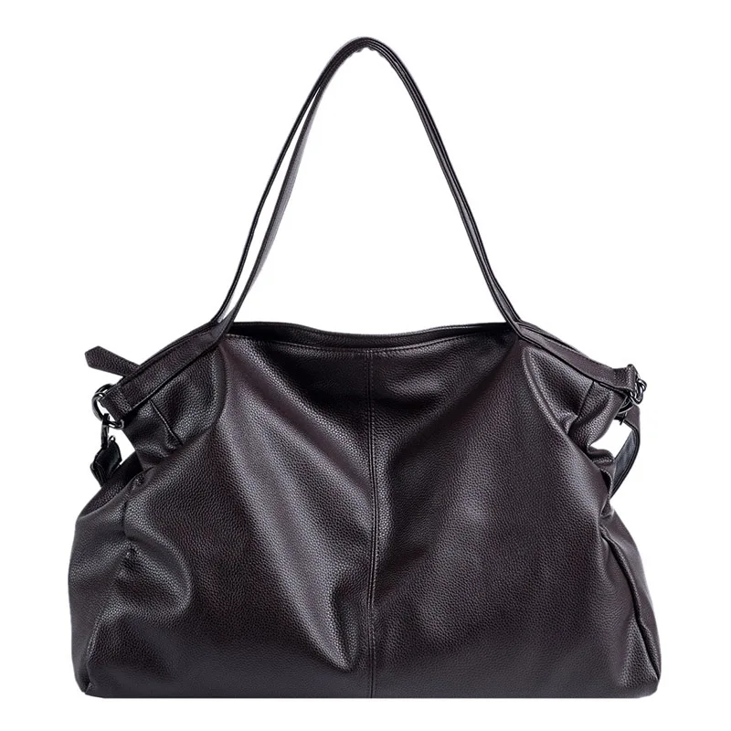 Grandi borse tote nere da donna Borsa shopper grande Hobo Borsa spaziosa Borsa a tracolla in morbida pelle di qualità Borsa a tracolla da viaggio da donna - immagine 3