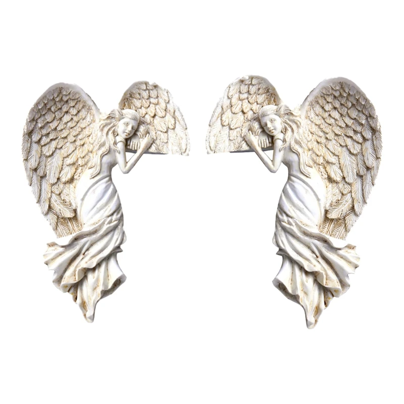 

Door Frame Angel Statue 2pcs Left Right Corner Angel Figurine Ornament for Home Living Room Bedroom Office Decor Drop shipping
