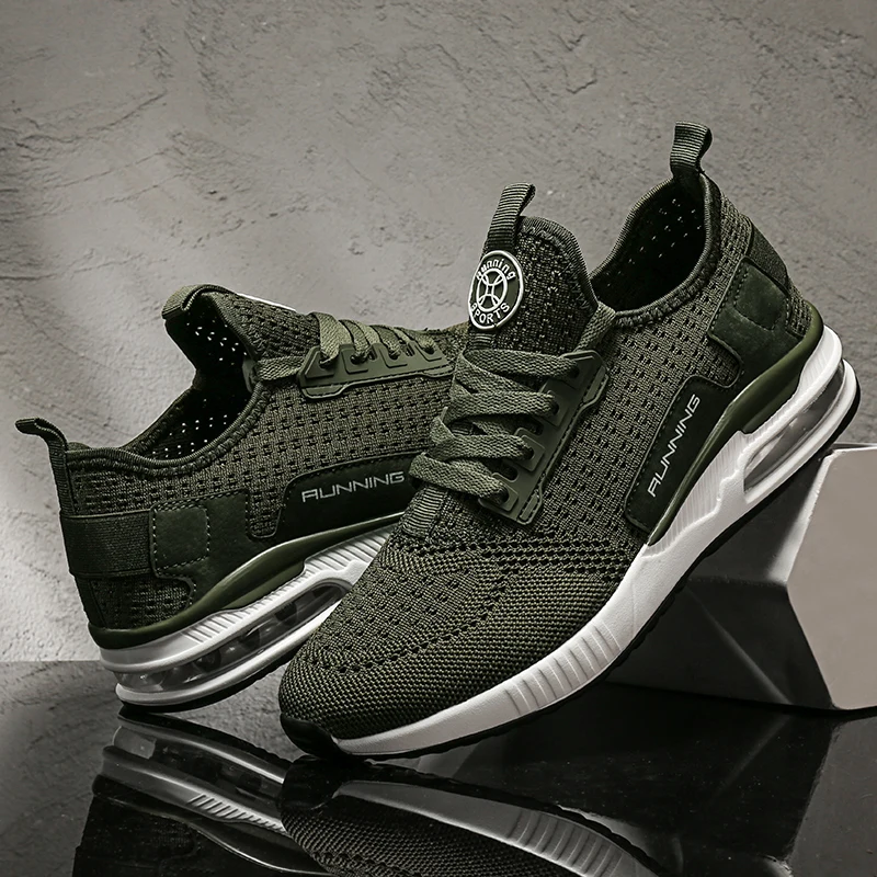 

2021 New Man Sneakers for Men Rubber Black Running Army Green Breathable Fabri Sport Shoes Male Female Women Pink Sneakers