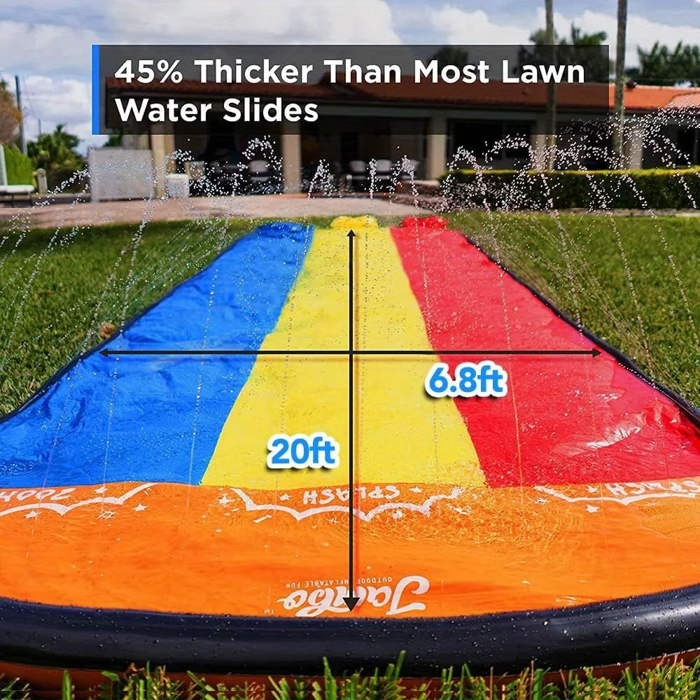 PVC children's three-person waterslide parent-child outdoor lawn spray surfboard toy 3