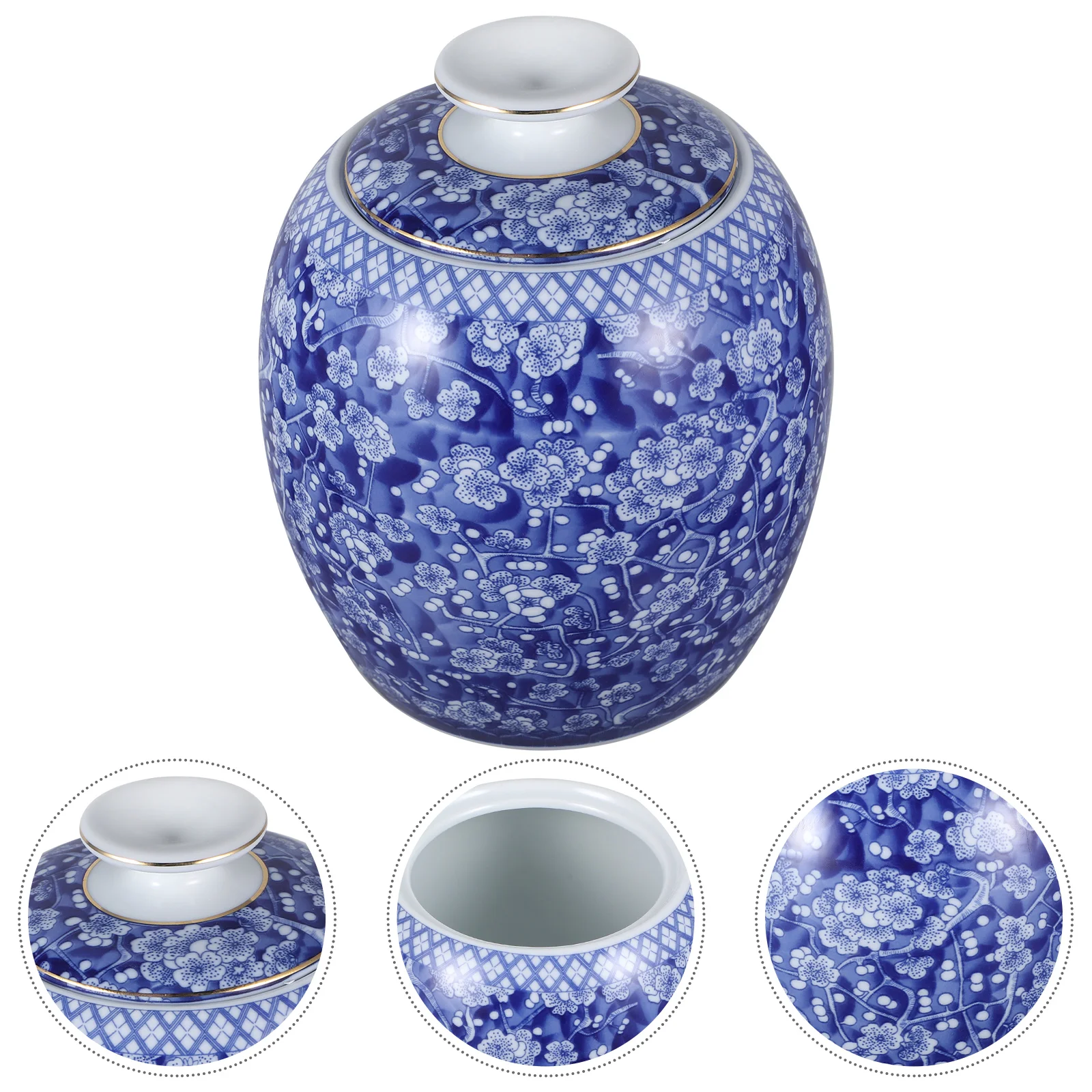 

Sealed Jar Blue And White Porcelain Ceramic Storage Jar Tea Container Loose Tea Leaf Jar