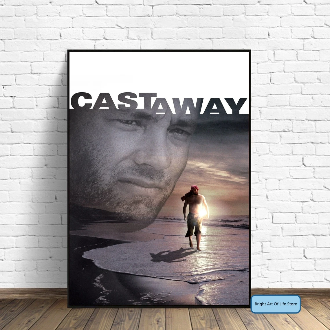 

Cast Away (2000) Movie Poster Cover Photo Canvas Print Wall Art Home Decor (Unframed)