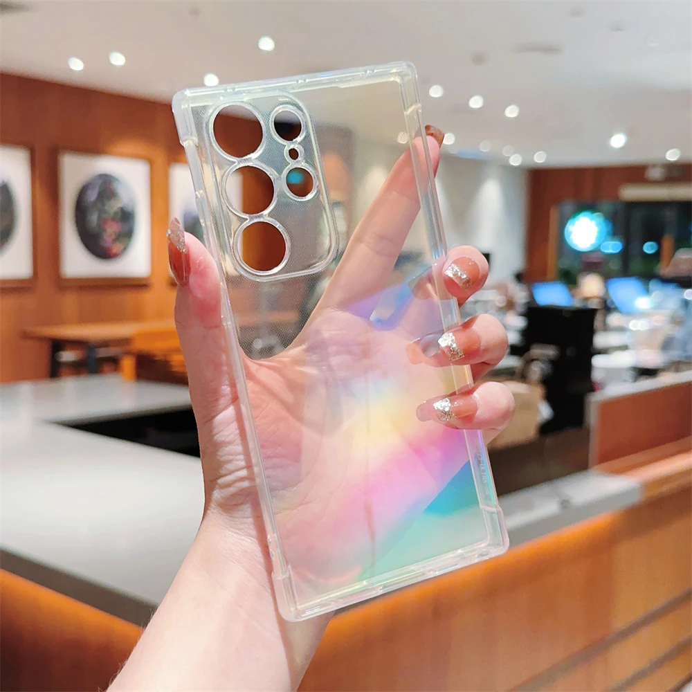Aurora Laser Rainbow Transparent Phone Case Cover