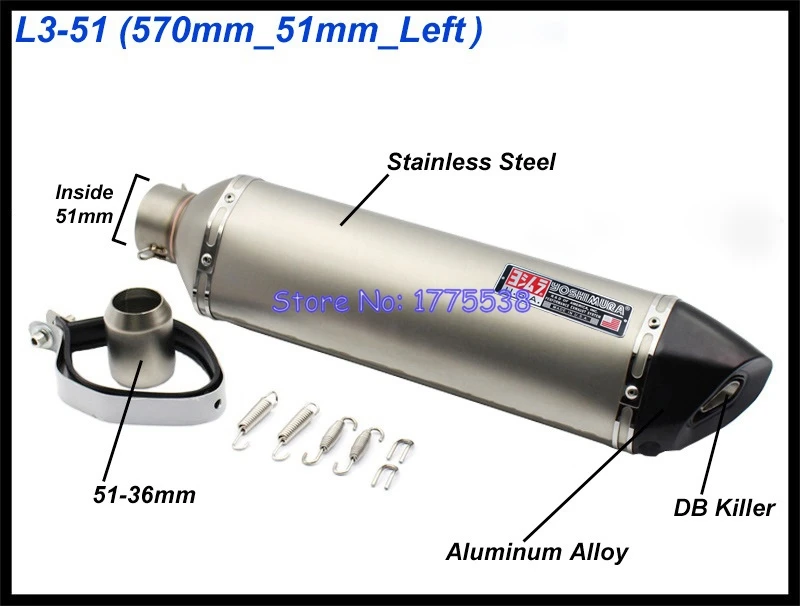 Left/Right ID:51mm/61mm Universal Motorcycle Exhaust Escape Moto Muffler DB Killer for KTM Tmax530 Xmax300 MT07 MT09 ER6N CB400 - Image 3
