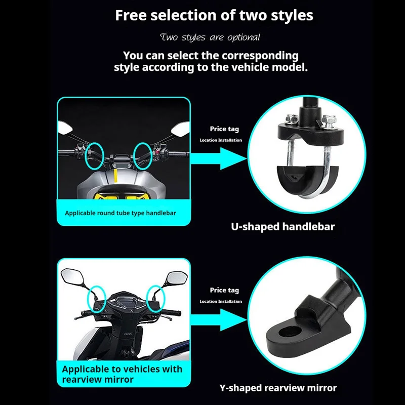Supporto per telefono per bici da moto con ammortizzatore Supporto per specchietto retrovisore per manubrio da bicicletta per smartphone da 4,7-7,1 pollici antiurto  201355758