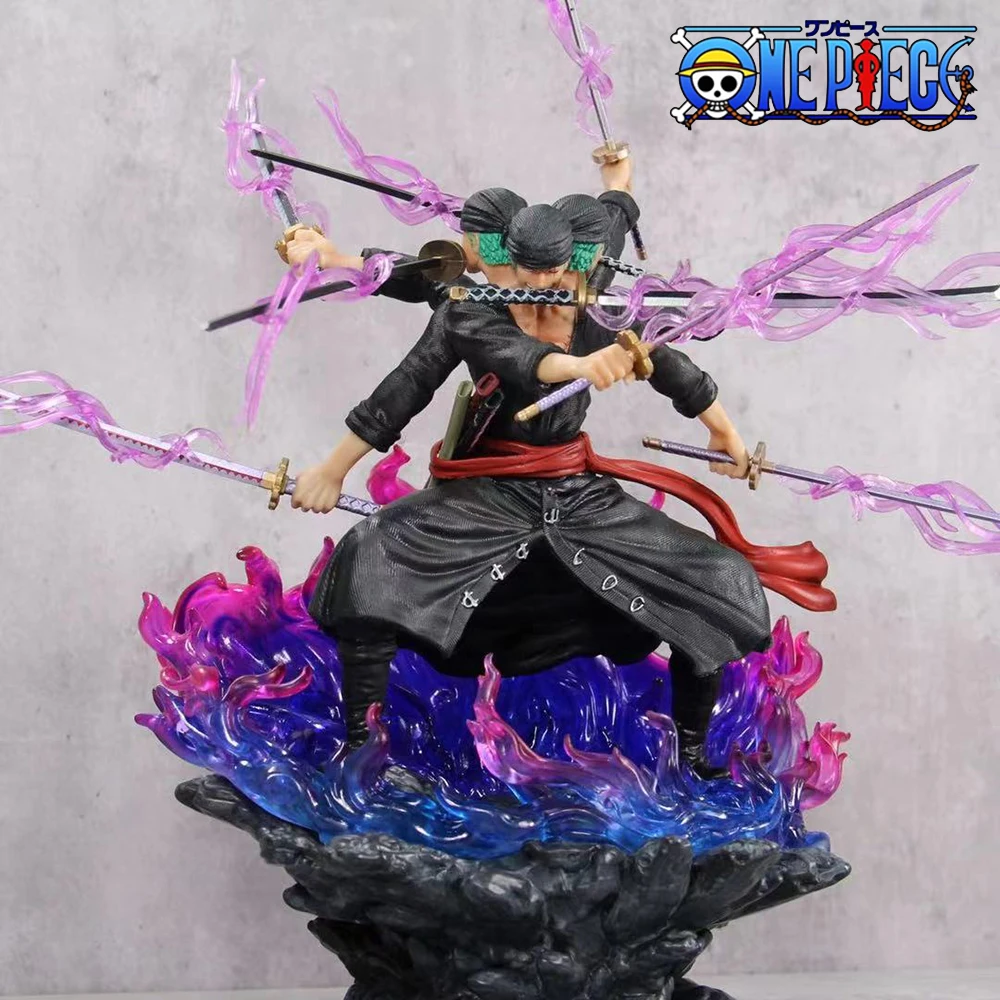 39CM One Piece Anime Figure Roronoa Zoro Ashura Three Heads And Six ...