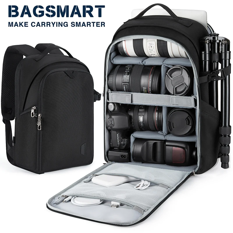 Acquista Borsa per fotocamera con zaino a doppia spalla impermeabile antigraffio portatile per esterni Borsa per foto digitali Dslr, zaino per laptop in Italia a partire da 19