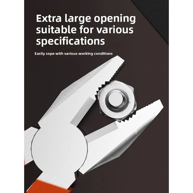 Heavy Duty Electrician Pliers - Large Jaw Opening for Cutting, Twisting & Gripping Metal Wires, Industrial Multifunction Tool