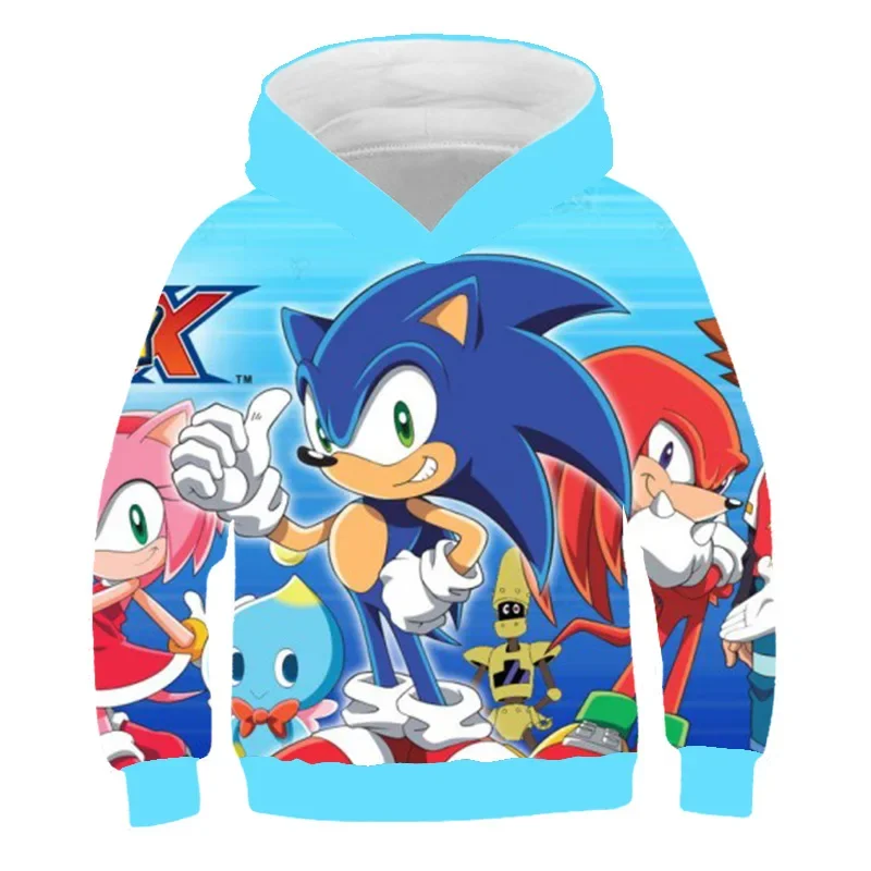 thumbnail image 1 of Ropa para niños Sudadera con capucha Sonic para niños y niñas Sudadera con estampado 3D Sudadera holgada de manga larga Primavera Otoño Suéter Sonic, 1 of 5
