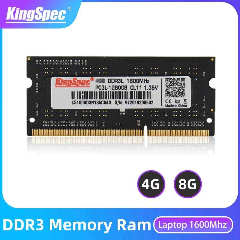 Para un día de viaje heroína Caducado KingSpec memoria ram ddr3 4GB 8GB 1600Mhz 240Pin Sodimm ram ddr3 Memory Ram  1.35V So-dimm ddr 3 For Laptop Notebook RAMs