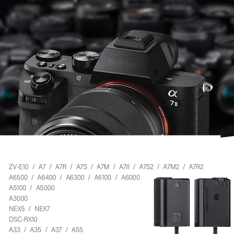 핫 C타입 NP-FW50 더미 배터리 DC 전원 AC 어댑터 AC-PW20,  A7R A7 A7M2 A7M2 A6300 6400 6500 6000 6100 카메라용
