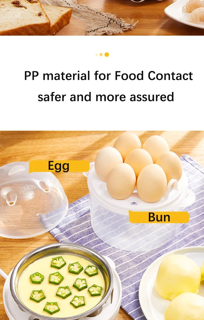 Description Picture 4 of itemMultifunction Electric Egg Cooker Double Layers Egg Boiler Corn Milk Rapid Breakfast Cooking Egg Steamer Appliances Kitchen