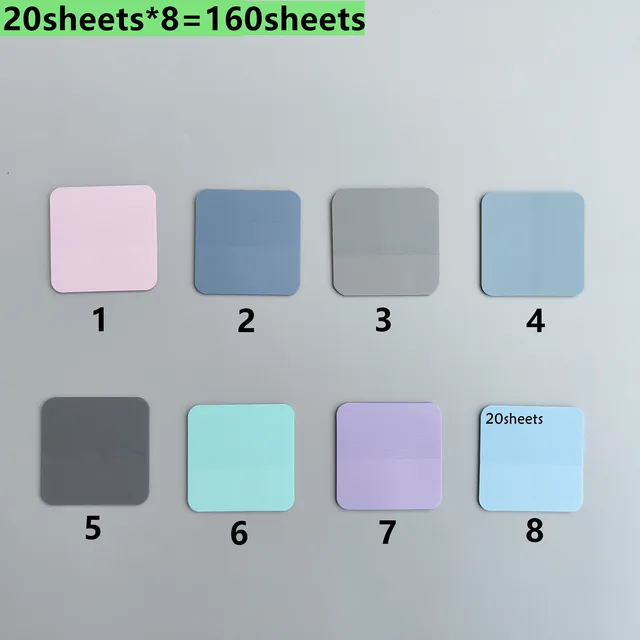 160 Sheets 8Colors Transparent Sticky Notes Scrapes Stickers Note Pads Paper Clear Notepad School Stationery Office Supplies 4