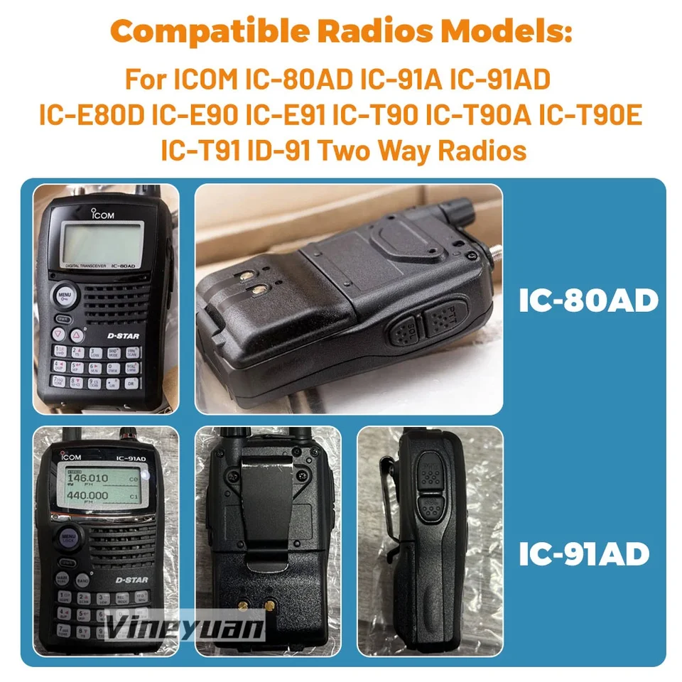 1900mAh BP-217 BP-217Li Replacement Battery for ICOM IC-80AD IC