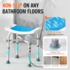 Shower Chair for Inside Shower, Adjustable Height Stool with Crossbar Support, Shower Seat for Shower, Tub, Non-Slip Bench 3