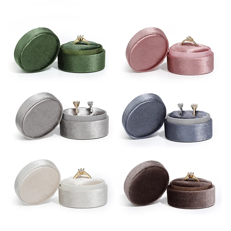 

Небольшая бархатная шкатулка-органайзер для ювелирных изделий, мини двойная шкатулка для колец, Свадебная подарочная коробка для ювелирных изделий