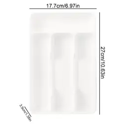 Sleek Silverware Organizer: 4 - Compartment Flatware Holder for Kitchen and Countertop Storage (White)