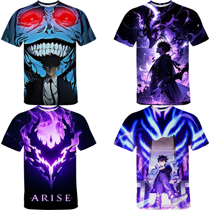 Maglietta Uomo Anime Solo Leveling - T-Shirt Unisex Stampa Collo A O Manica Corta