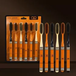Efficient Orange Long - Head Toothbrush for Adults - Medium Soft Bristles (12PCS)