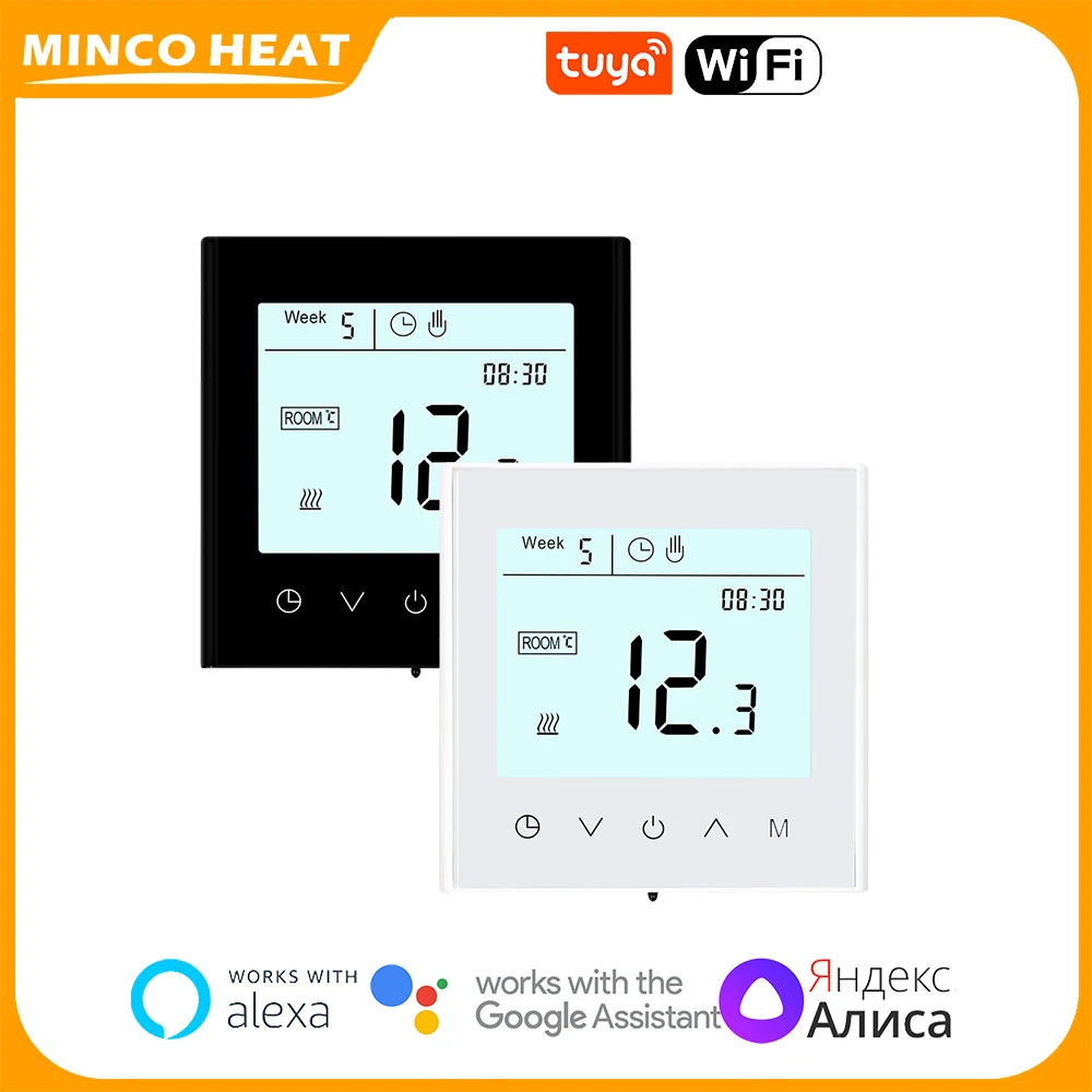 Minco ความร้อน MK100 AC95 ~ 240V 50 ~ 60HZ 3A/16A สมาร์ท Tuya Wifi Thermostat ไฟฟ้าพื้นเครื่องทำความร้อน/เครื่องทำความร้อน/หม้อไอน้ำ 1