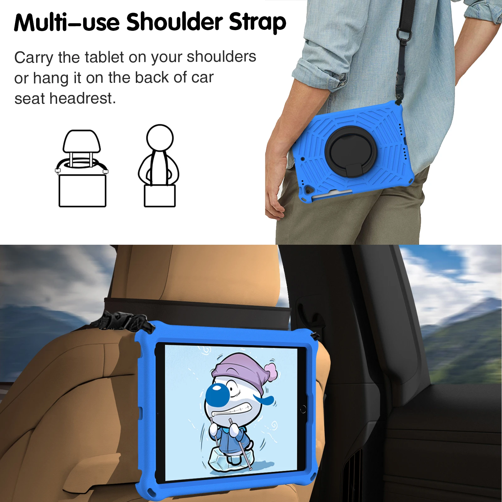 para Ipad 10.2 2023 °2023 ° 2023 ° ar 10.9 10 ° 2023 Pro 9.7 11 2023 Mini Case Eva Kids Safe Stand Tablet Capa - Imagem 5