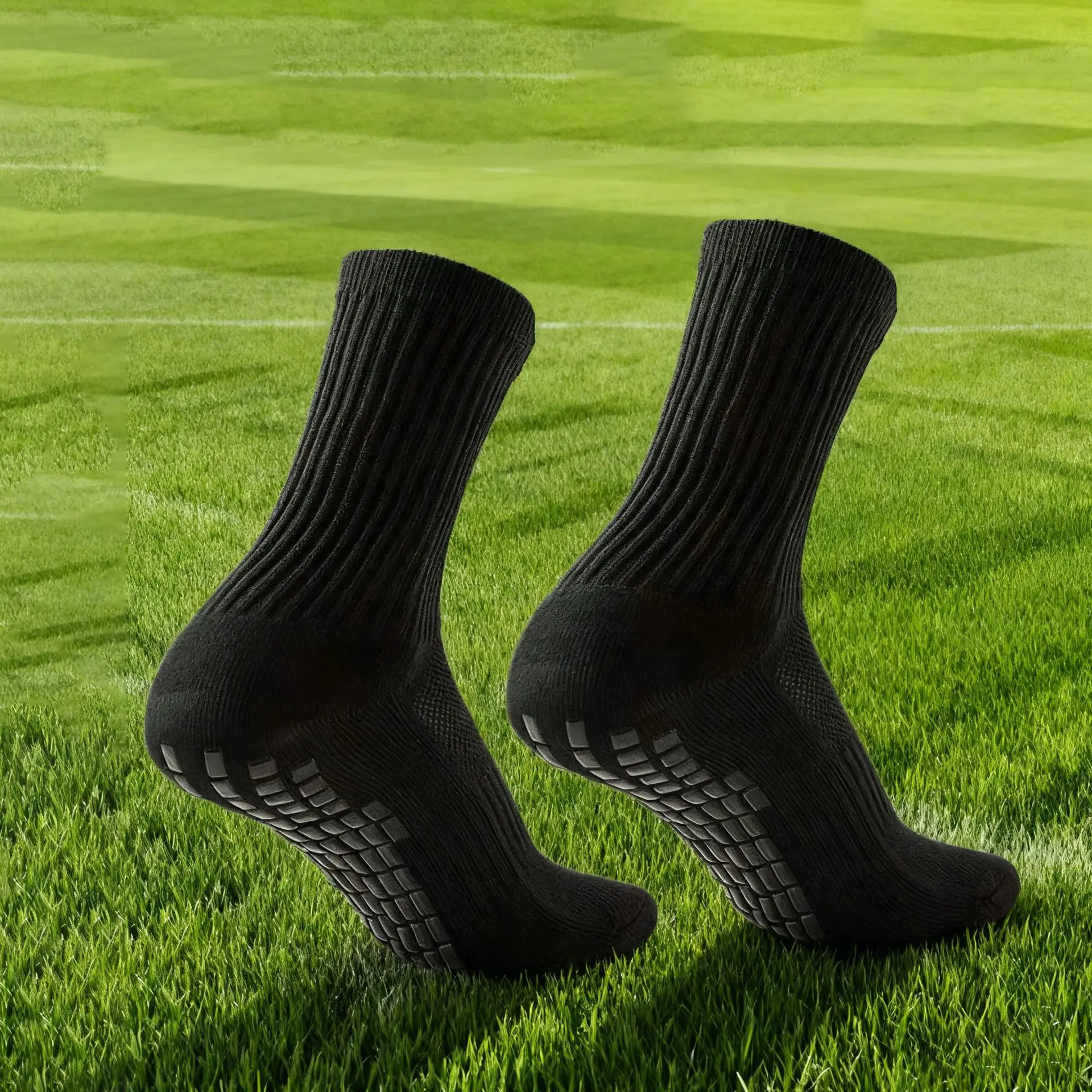 Enhanced Performance Anti-Slip Silicone Grip Sports Socks - Breathable for Training and Running