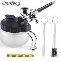 Airbrush Cleaning Pot Stabilizer Bottles Holder Paint Station Glass Jar Bottles Filter Frosted Compressor Optional Set A-C 1