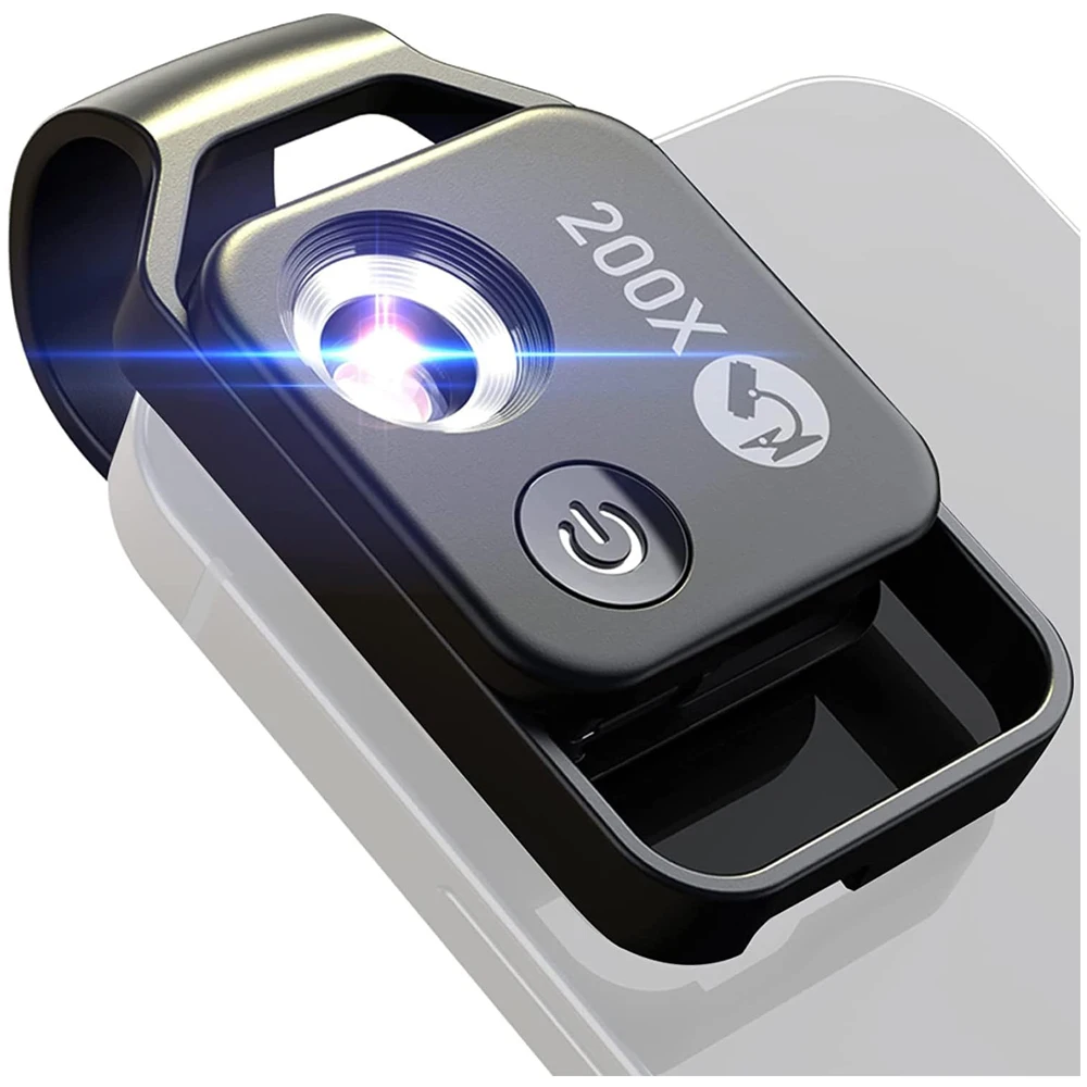 200X Phone Microscope with CPL Lens/LED Light/Universal Clip for iPhone/Andriod Phone To Enjoy Microworld for Kids and Adults 7