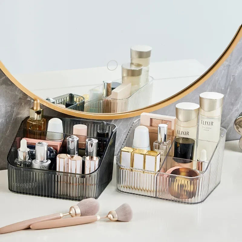 Plastic Makeup Bathroom Storage Box Cosmetic Organizer Desktop Make Up Jewelry Storage Case Sundries Table Container Organizer 2