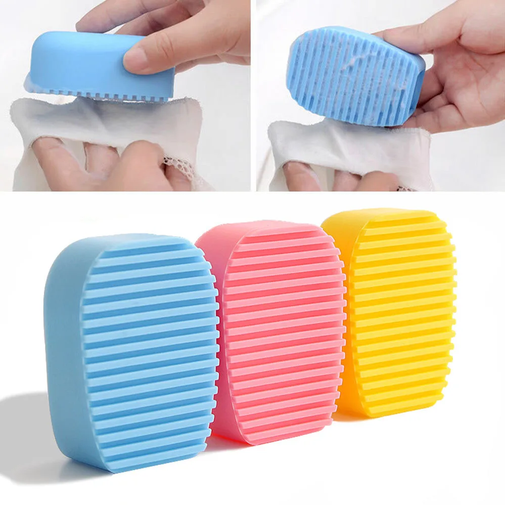 Laundry Board Small Silicone Wash Scrub Board Non-slip Mini Washboard Scrubbing Brush Handheld Antiski Cleaning tool
