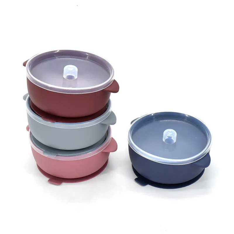 400ML Silicone Baby Bowl with Lid-Children's Feeding Tableware Set Kids Waterproof Suction Bowl Dishes Kitchenware for Babies silicone feeding set baby tableware set silicone feeding bowl
