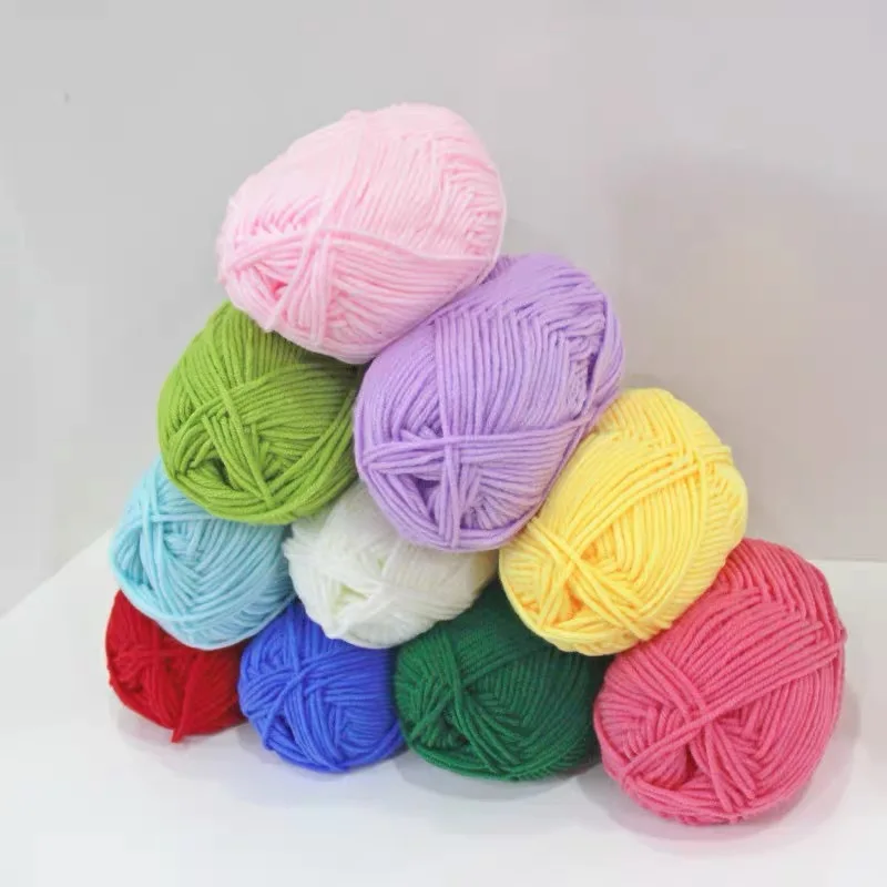 50g 5ply Milk Cotton Yarn Knitting Wool for Hand Knitting Crochet Yarn Baby Scarf Hat Sweater Soft Wool Yarn for Crochet Tools 5
